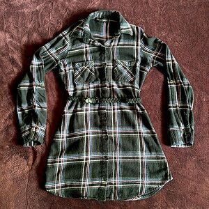 Derek Heart Flannel Blouse With Belt